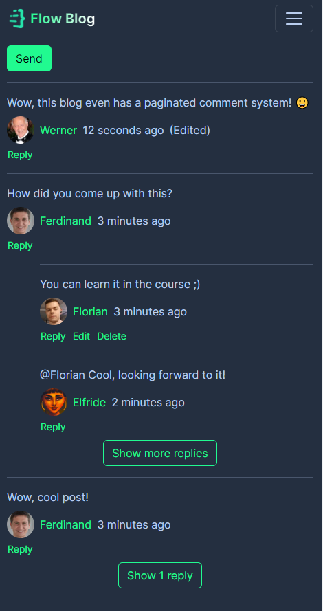 An active Discord chat room discussing programming questions and course topics.